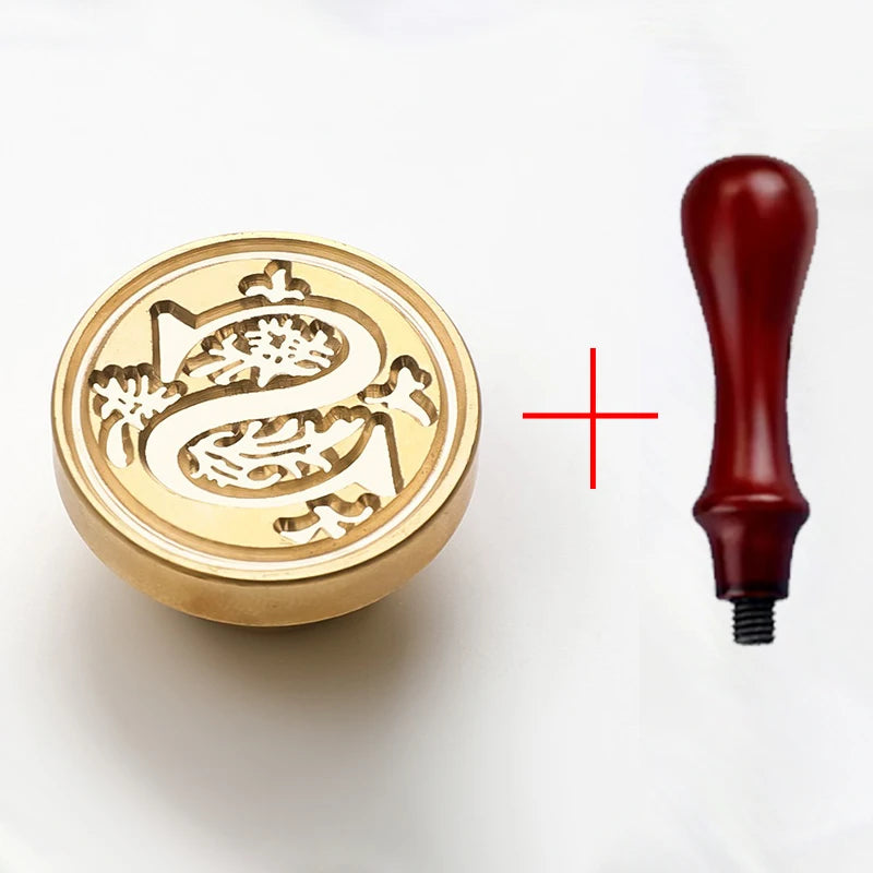 2PCS clear sealing stamp head wax seal craft supplies wax seal stamp and handle stamp scrapbooking supplies craft HCZ0106 - H