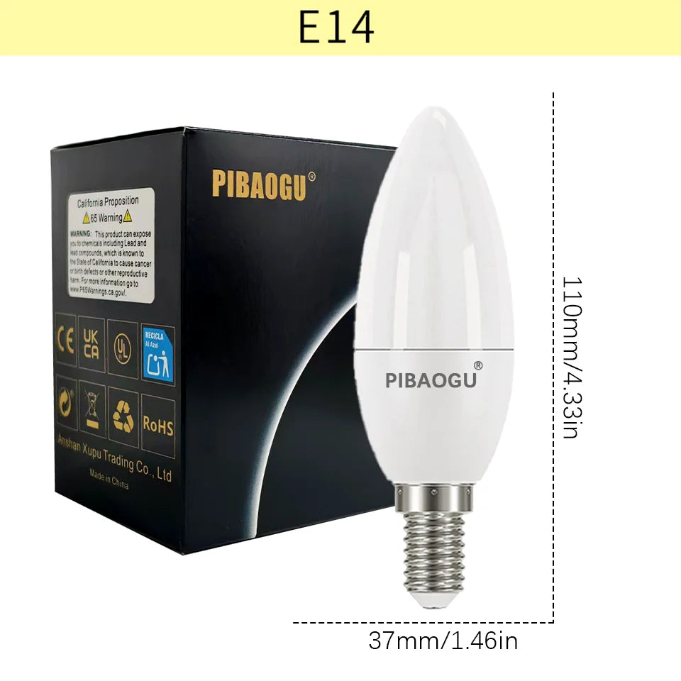 10PCS LED Candle Bulbs Light AC85-265V E14 E27 LED Candle Bulbs LED Ceiling Light Decoration LED Chandelier For Home Living R