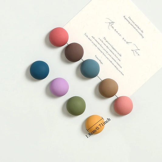 9/18pcs Morandi color Fridge Magnets Frosted Round Magnets Personalized Home Decor Whiteboard Photo Message Board Home Decor