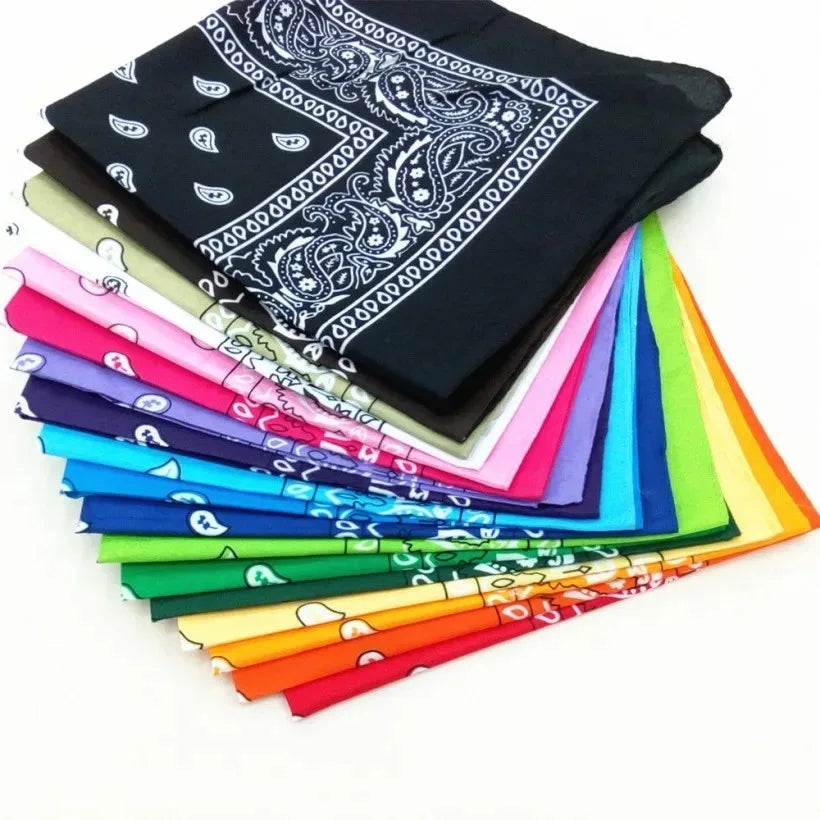 Unisex Men Women Bandana Hairband Cowboy Mens Biker Sports Headwear Wrist Hairwrap Single Sided Head Wrap Scarf Paisley - Mix