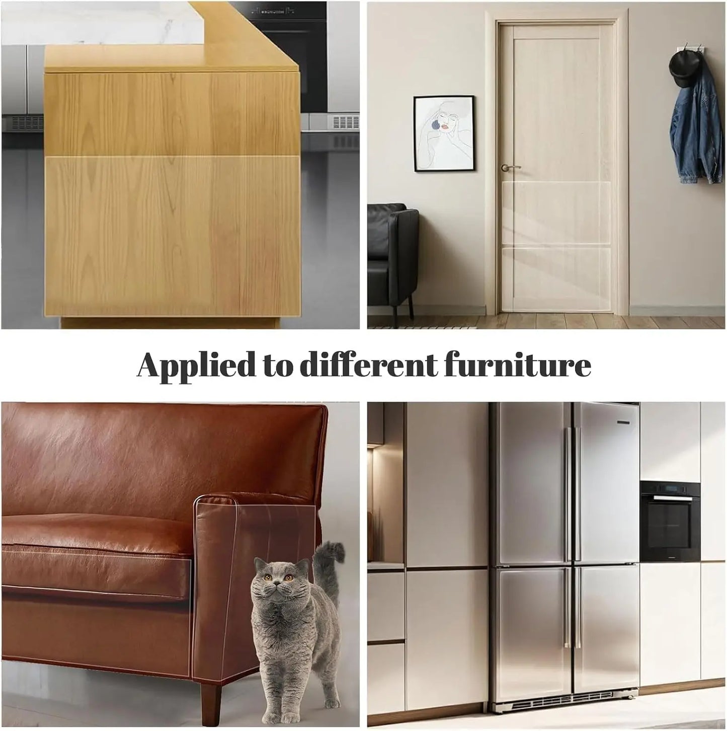 Generic Cat Scratch Furniture Protector Thick Vinyl Couch Protector Clear Self-Adhesive Cat Tape for Furniture Sofa Door Wall