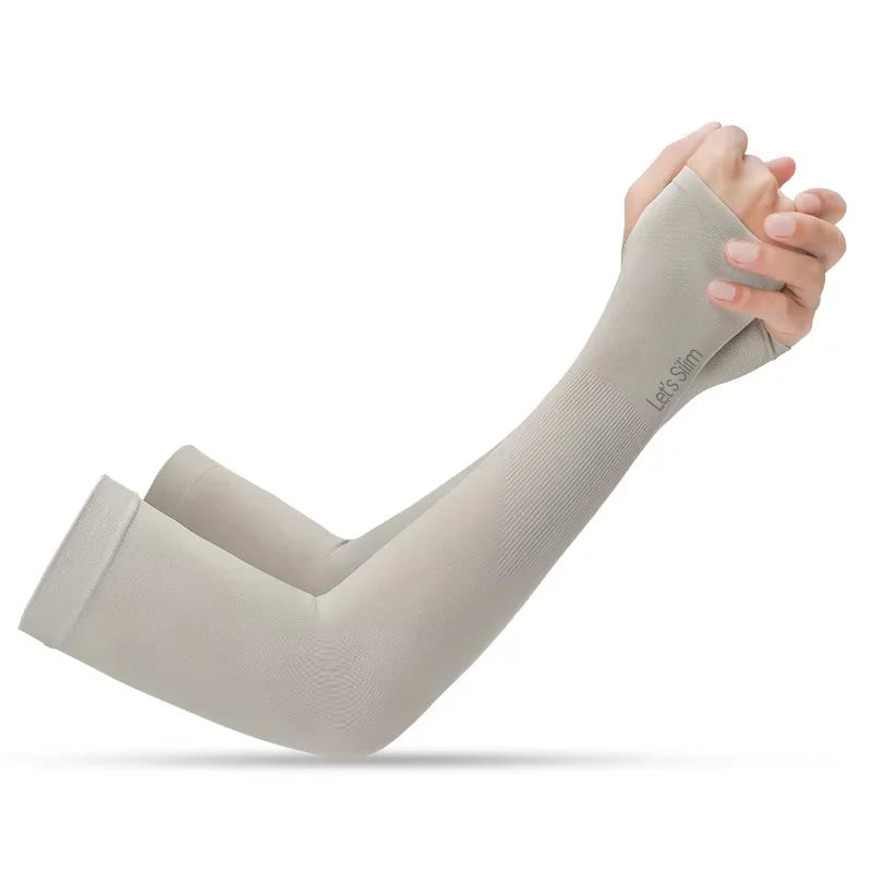 Anti-UV Arm Covers for Men Women Cycling Fingerless Gloves Summer Sport Ice Silk Cool Scarf Silk Elastic Arm Covers Driving -