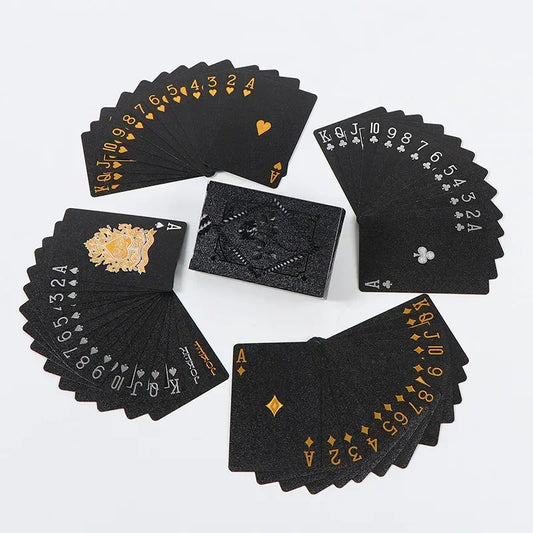 1PcsColor Black Gold Playing Card Game Card Group Waterproof Poker Suit Magic Dmagic Package Board Game Collection Entertainm