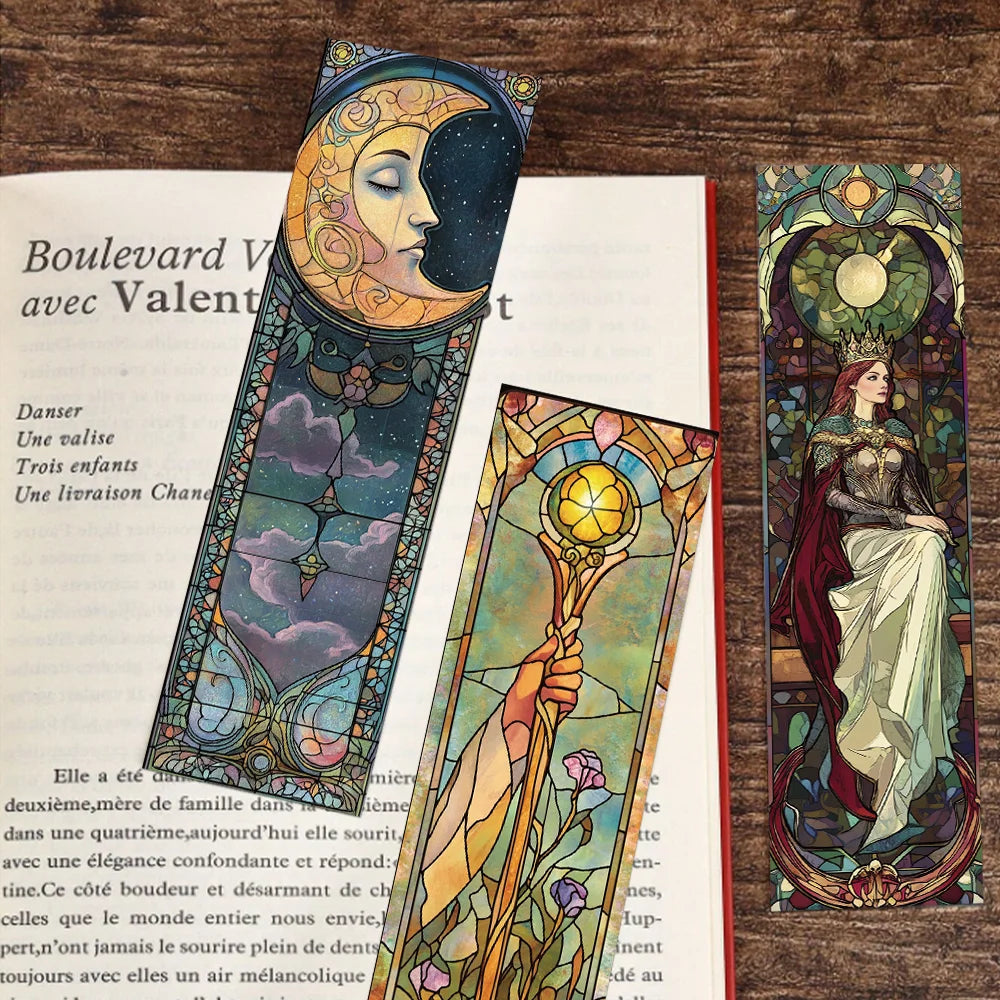 30pcs tarot bookmarks painted glass textured decorative office supplies student reading book labeling creative gift message c
