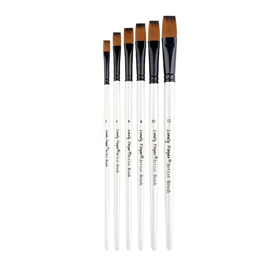 6pcs Artist Paint Brushes Set Artist Paintbrushes For Acrylic Oil Watercolor Acrylic Painting For Body Face Rock Canvas - 6pc