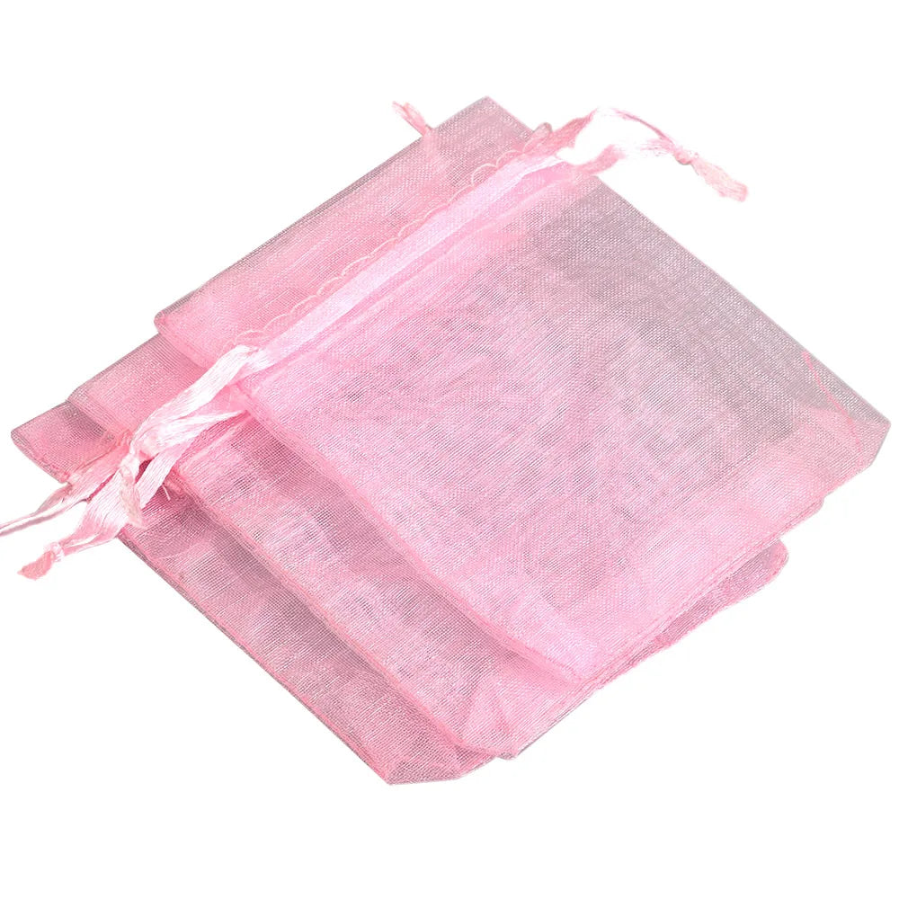 50/100pcs/lot Organza Gift Bag For Jewelry 24 Colors Drawstring Pouches For Wedding Christmas Candy Gift Bags Jewelry Packing
