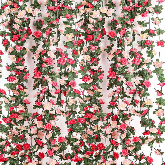 250CM Artificial Rose Flowers for Wedding Home Room Decoration Autumn Garden Outdoor Arch Christmas Rattan DIY Fake Plants Vi