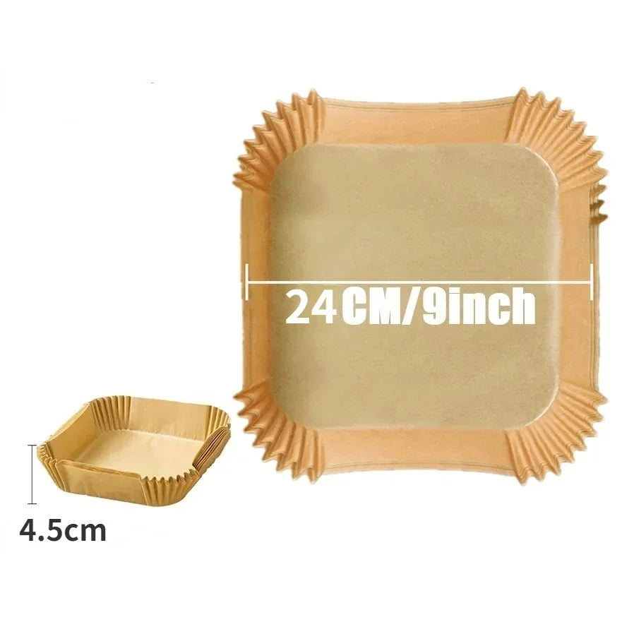 50/30 Pieces Kitchens Accessories Air Fryer Paper Kitchen Utensils Disposable Square Round Pastry Molds BBQ Plate Non-stick P