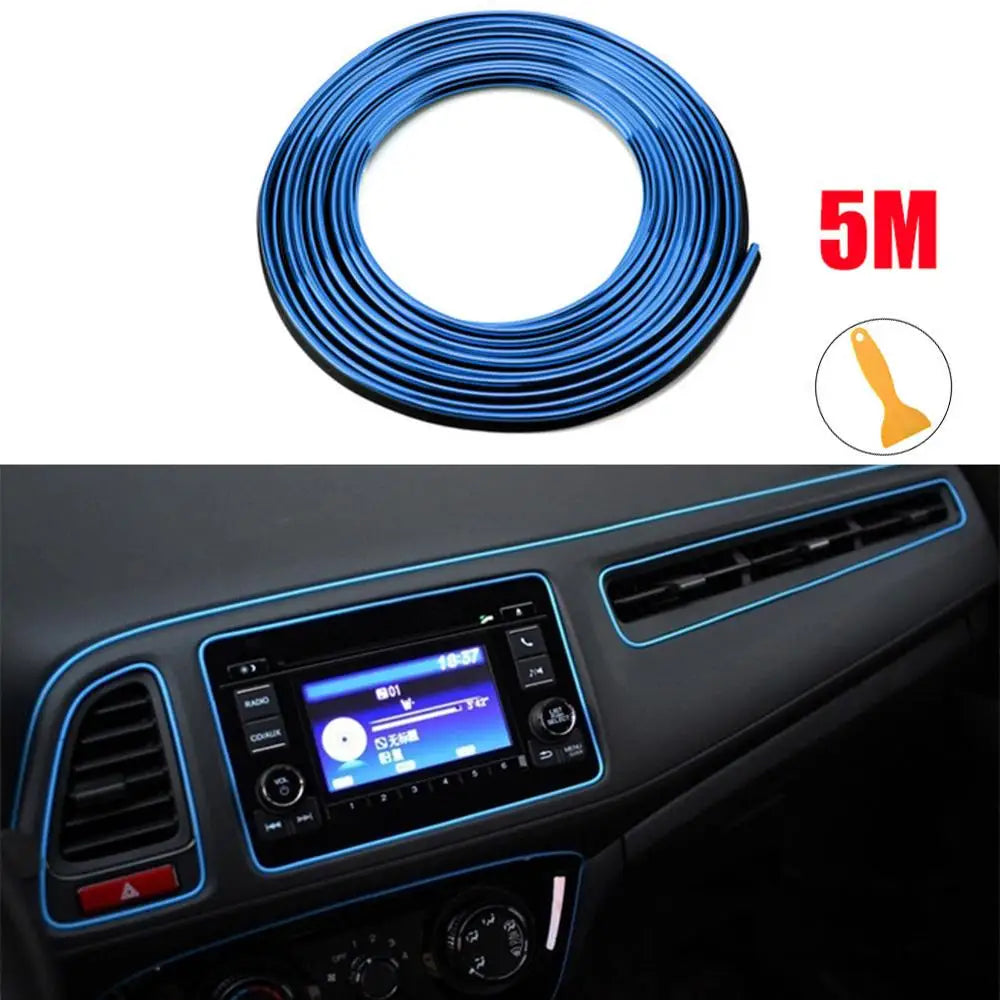 Car Interior Decoration Line Trim Door Center Console Gap Instrument Panel Decorative Line Chrome Glitter Modification Suppli