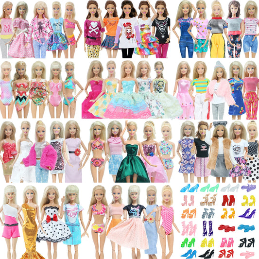 10 Pcs/Set Fashion Outfits 30cm Doll Shirt Pants Dress Shoes 11.5 Inch Doll Clothes Dollhouse 11.8" 1/6 Doll Accessories Toy
