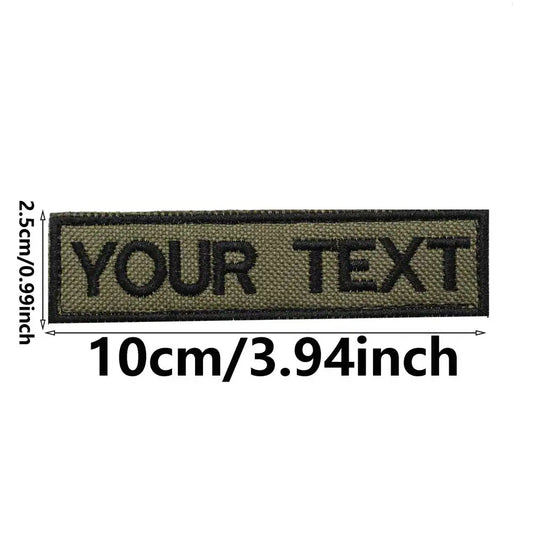 Customized name text embroidery patch, tactical name patch, back with hook or iron on