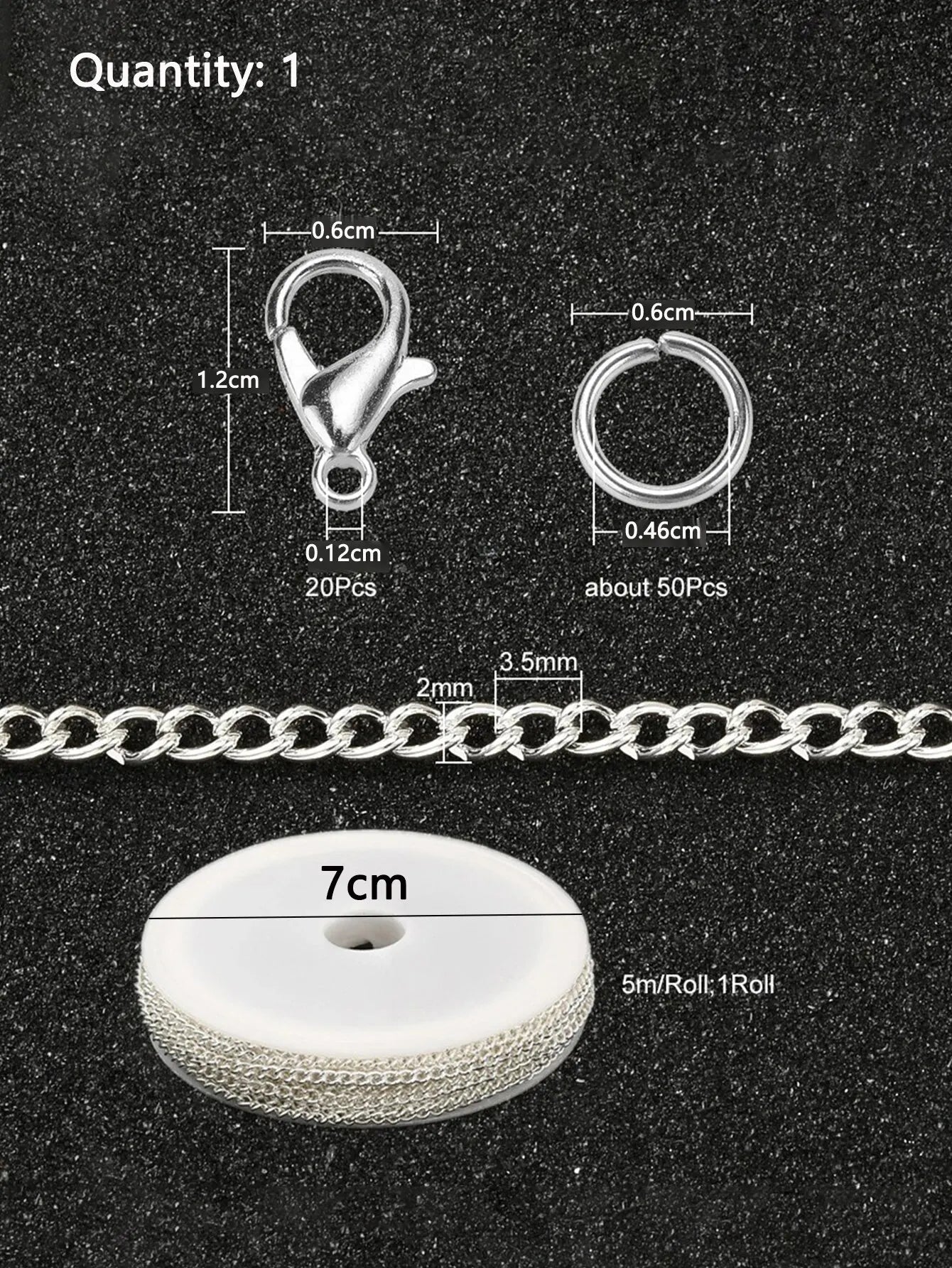 5M Chains Jewelry Making Supplies, Cable Link Chains For Making Jewelry Necklace Earring Bracelet Findings DIY Craft Kit - Si