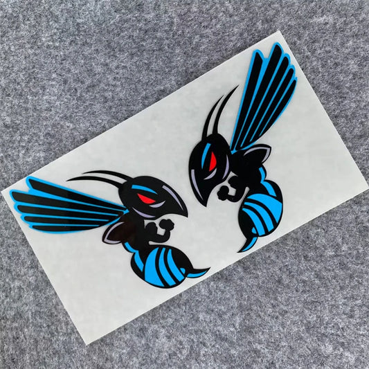 2PCS/SET Angry Wasp Pattern Stickers, Multi Color Waterproof Decals, For Car Truck Bike Body Decor