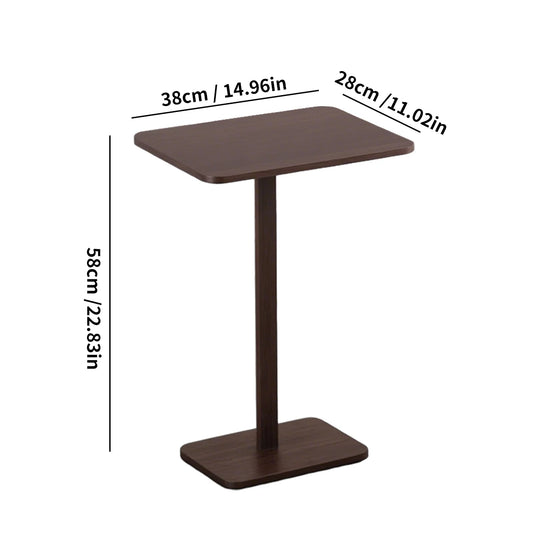 Minimalist C-Shaped End Table,Lightweight Sofa Bed Tray,Rustic Brown for Small Living Room TV Snack