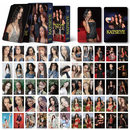 55Pcs/Set Kpop Idol KATSEYE New Album BEAUTIFULCHAOS Lomo Cards LARA DANIELA HD Printd Photocards Stickers MANON MEGAN Fans G