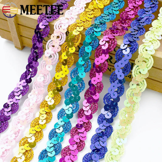 Lace Trim With Sequins - Scrapbooking Material For DIY Crafts