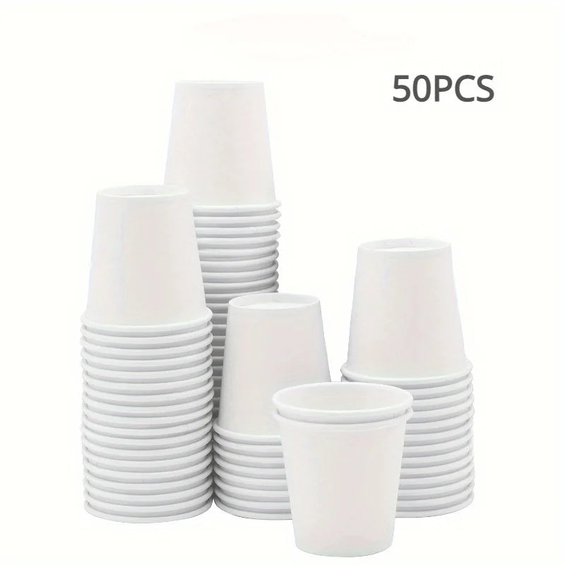 50/100PCS Disposable Small Paper Cup Tasting Cup Perfect for Coffee Candy Juice Home Supermarket Holiday Party Activities - 5