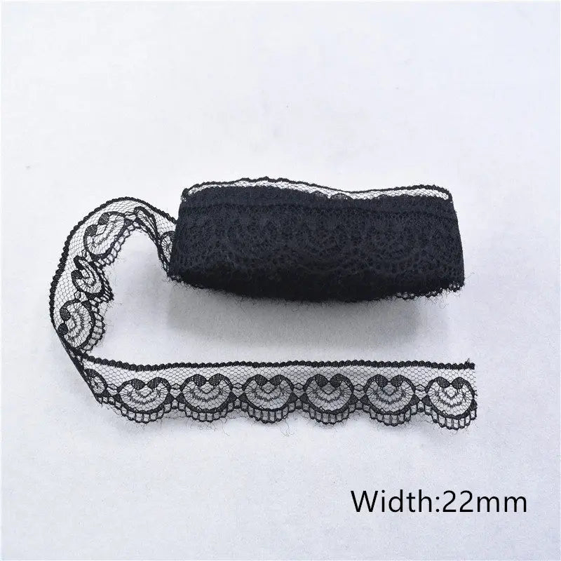 Lace Trim 10 Yards, Black Lace Ribbon for Sewing, Vintage Lace Trim for DIY Crafts, Planner Decorating, Fabric Accent Wide 14