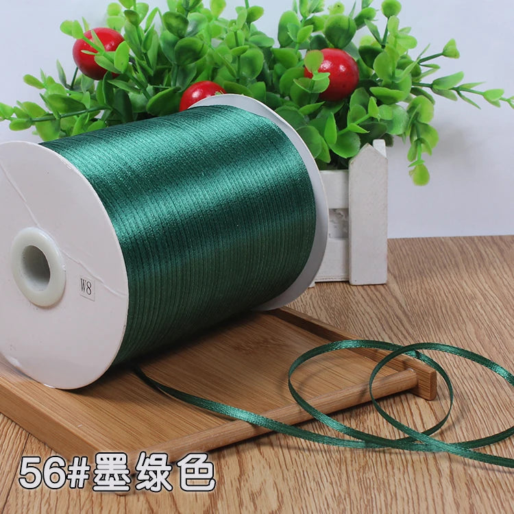 New (10meters/lot) 3mm Satin Ribbons For Craft Sewing Fabric Christmas Wedding Supplies Party Decoration Gift Wrap DIY Handma