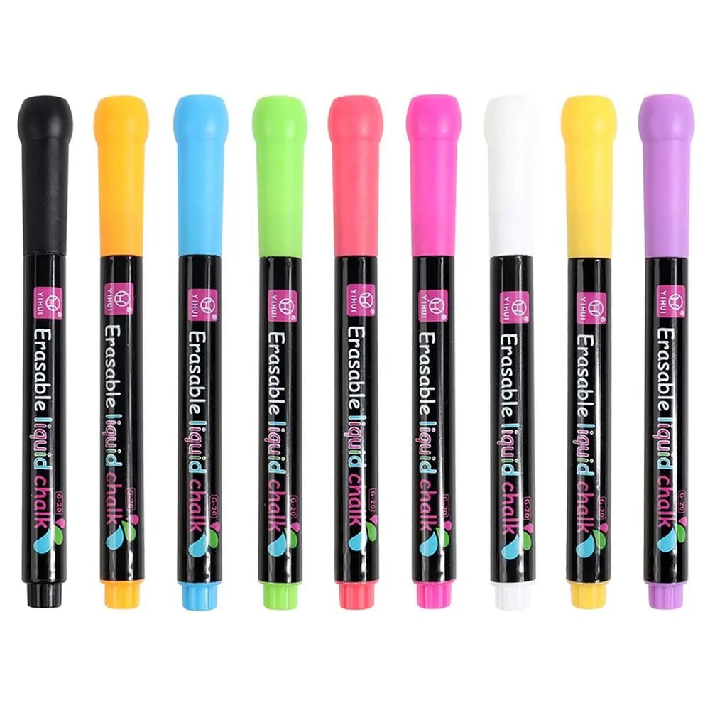 Dust Free Erasable Blackboard Graffiti Glass Window Painting Highlighters Liquid Chalk Pen Art Marker Pen Whiteboard Pen - 9C