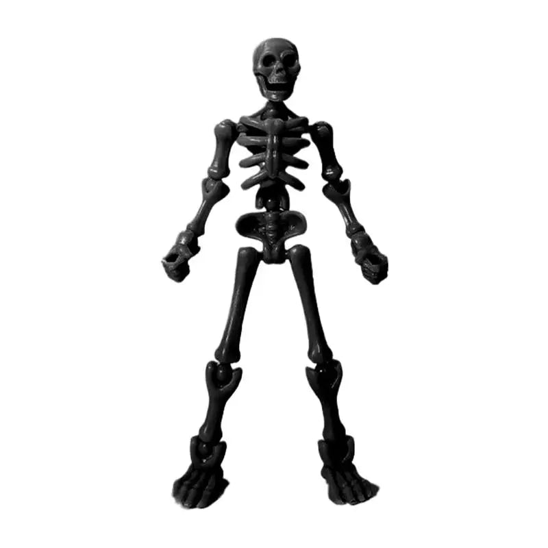 DIY Skeleton Figurines Plastic Posable Mini Skeletons with Movable Joints DIY Craft Halloween Party Haunted House Decor - C