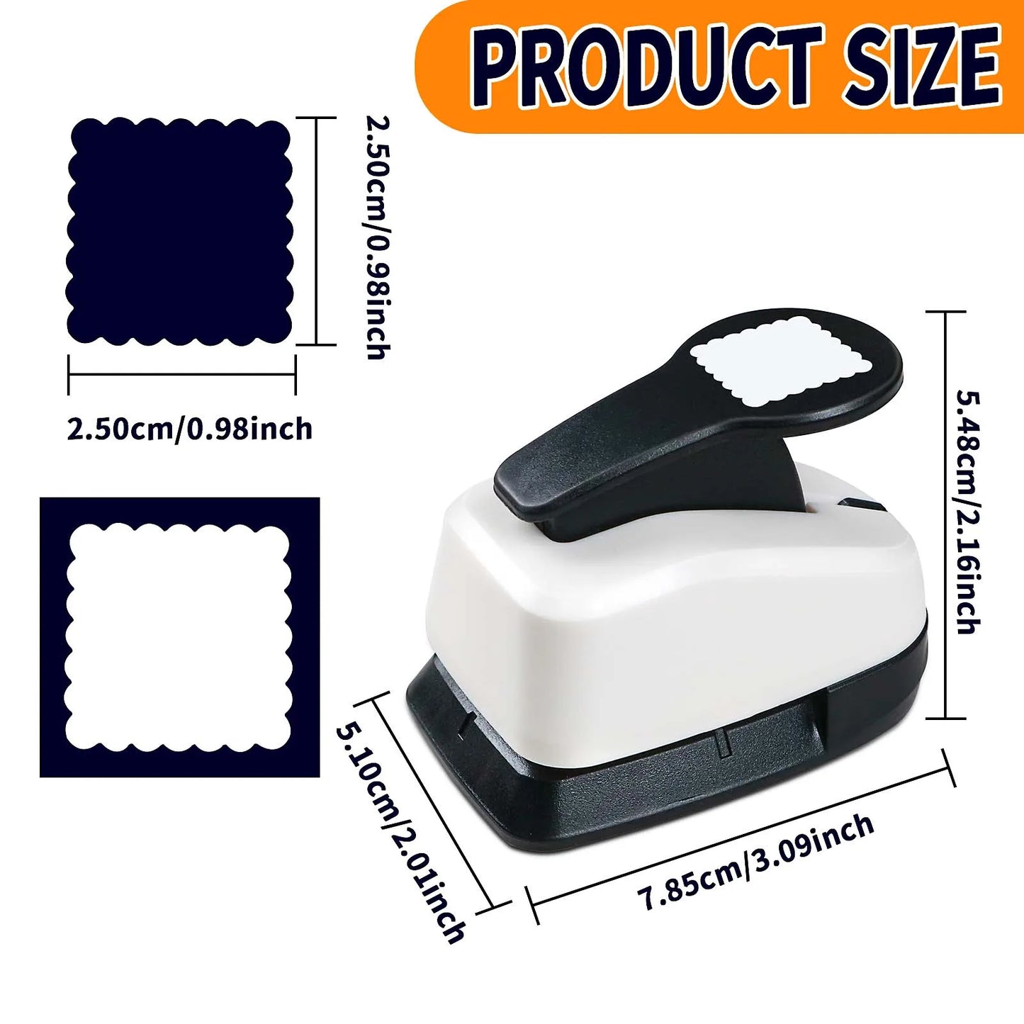 Postage Stamp Scalloped Square Paper cutter tool for crafts Hole Punchers 25mm 38mm 50mm for crafting for scrapbook cardmakin