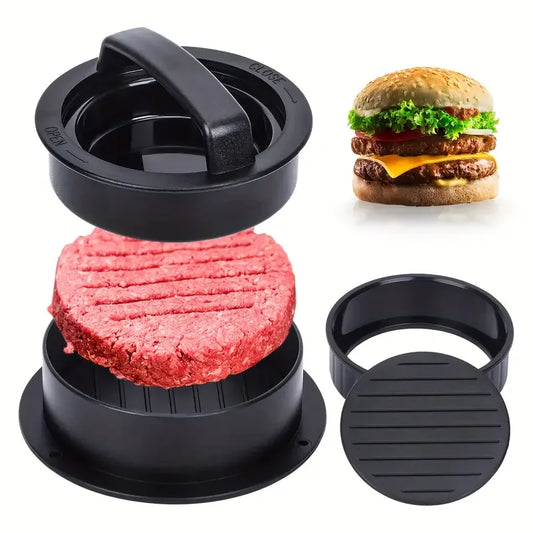 Burger Press Mold & Patty Press Maker -3 in 1 Stuffed Hamburger Patty Maker Perfect for Beef, Chicken Patties - Kitchen Press