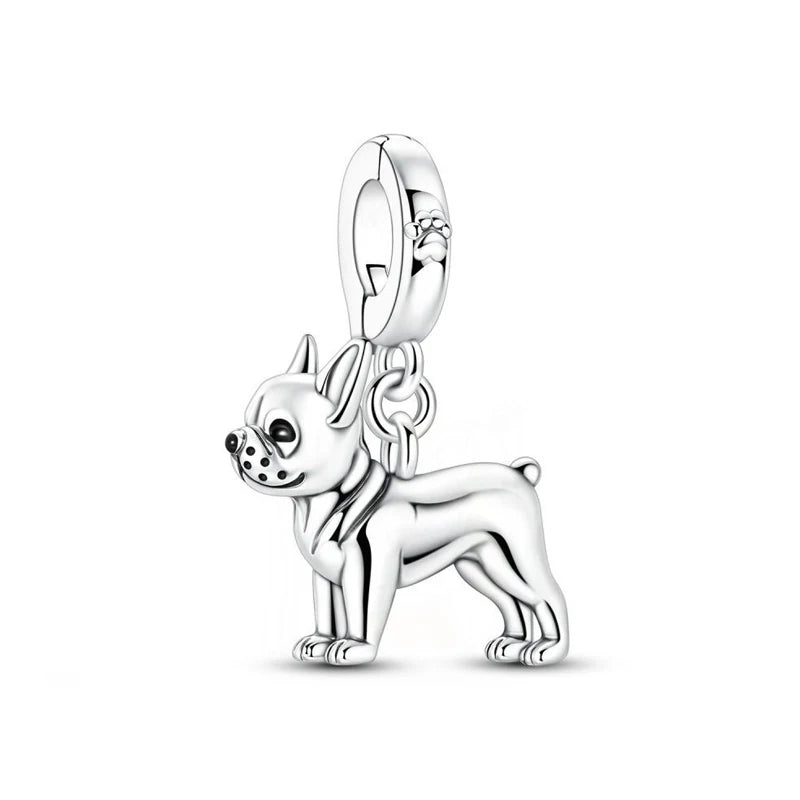 Original 925 Sterling Silver Charms Love Pets Dog Cat Paw Print Pendant Beads Fit Brand Bracelets Necklaces Women DIY Jewelry