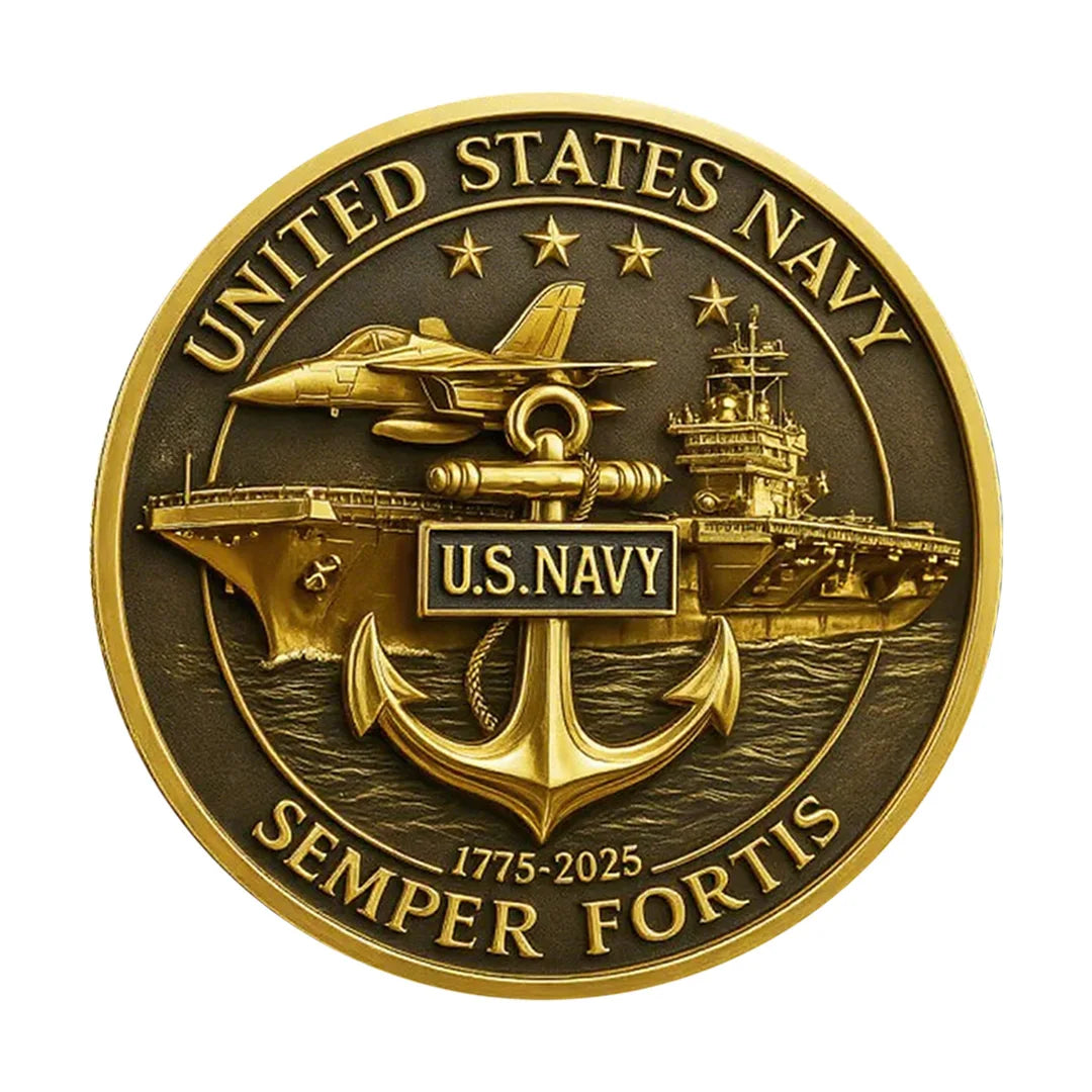 2D UV 1775-2025 250th Anniversary Gold Plated Collection Coin United States Semper Fortis Souvenir Coin