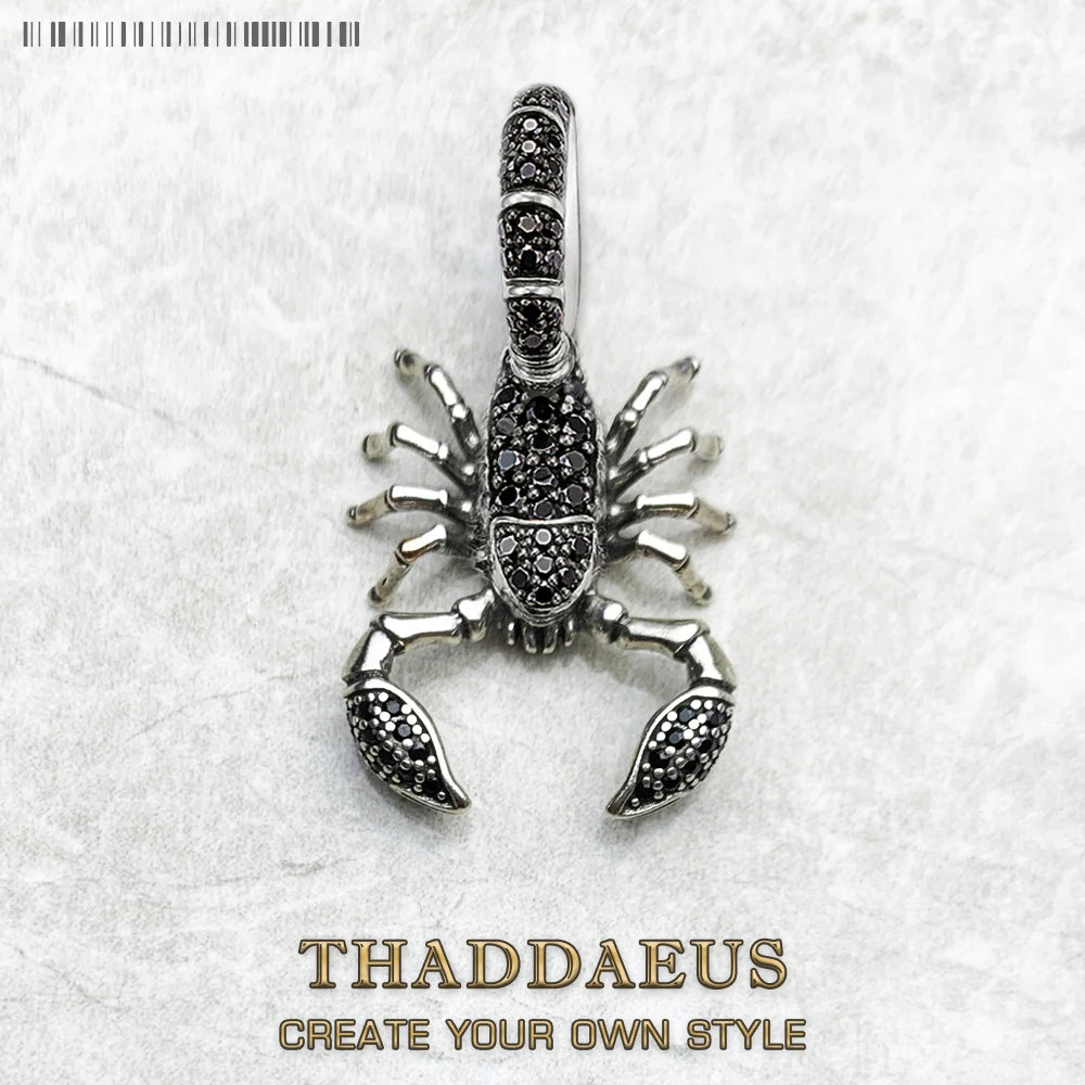 Pendant Scorpion Black,2019 Brand New Fashion Jewelry Europe Bijoux Accessories Gift For Woman Rebel Men - WHITE