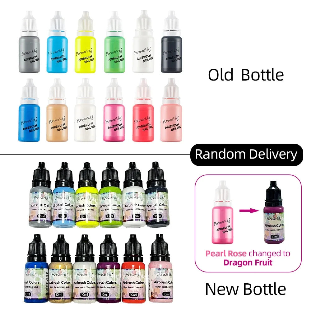 12pcs Nail Polish Paint Airbrush Nail Ink Use For Airbrush Spray Gun Color Painting Stencil Making Hollow Pattern Nail Art To