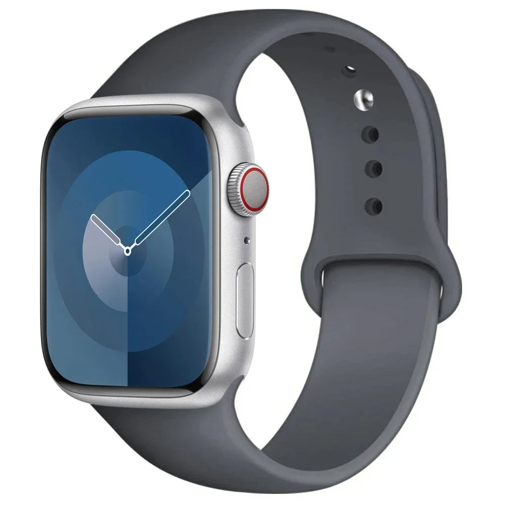 Silicone Band For Apple Watch strap 44mm 45mm 40mm 41mm 42-38mm 45 mm sport bracelet iwatch series 8 7 6 5 4 3 SE 9 Ultra 2 4