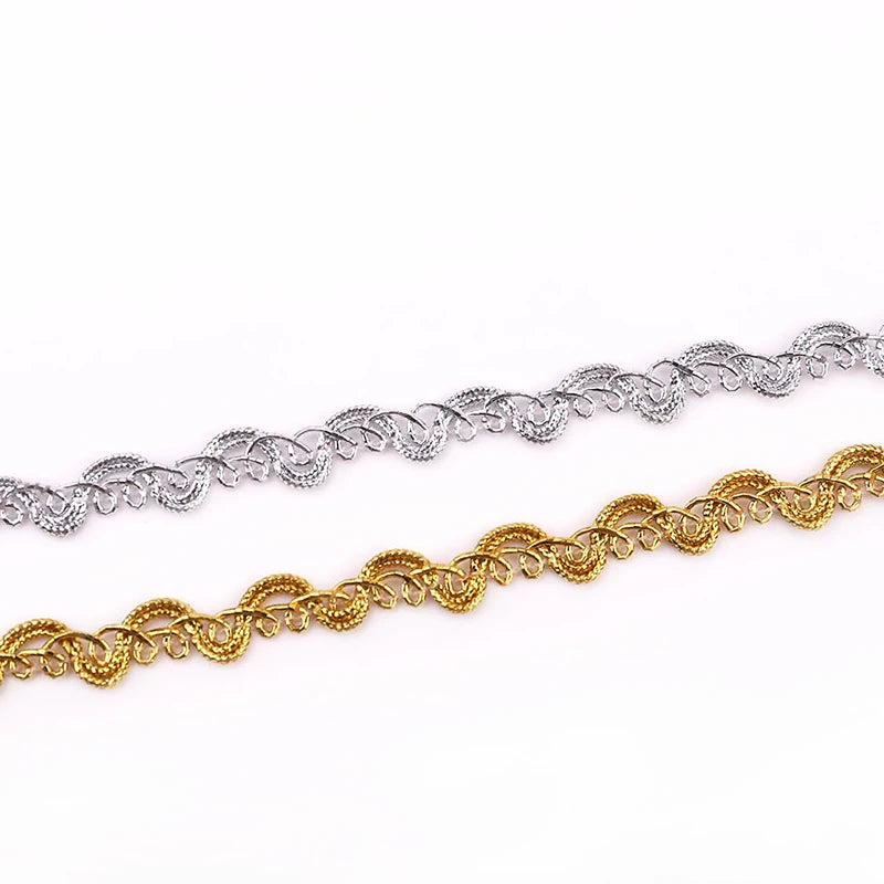 2yards Gold and Silver Lace High Quality Clothing Sofa Curtain Home Textile DIY Sewing Accessories Trims Ribbon Lace