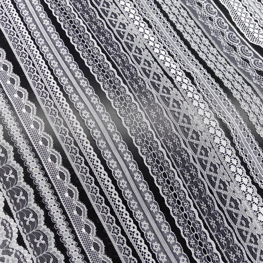 10 Yards 38 Kinds of White Lace Ribbon African Lace Fabric DIY Webbing Decoration Gifts Packing Sewing Clothes Material Craft