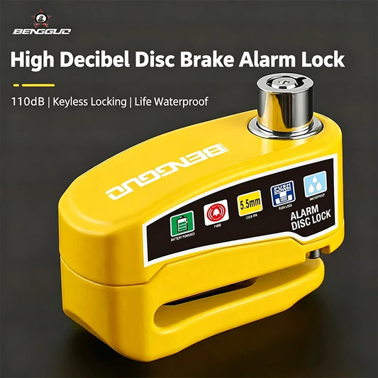 Motorcycle & Bicycle Disc Brake Lock Aluminum Alloy Bike Anti-theft Wheel Disc Brake Lock waterproof Security Alarm Protectio