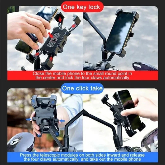 VIKEFON 360° Rotatable Electric Bicycle Phone Holder for iPhone Riding MTB Bike Moto Motorcycle Stand Bracket Non-slip Cyclin
