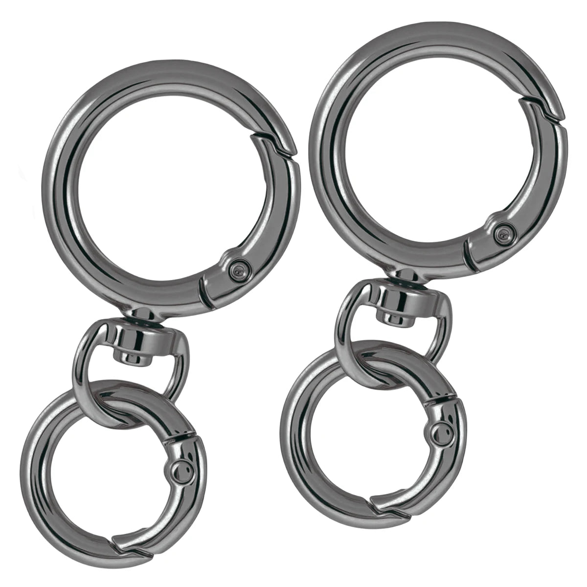 2/5/10 Sets Round Spring Snap Carabiner Clip O Rings Swivel Trigger Hook Metal Clasps Keychain for Handbag Lanyards DIY Craft