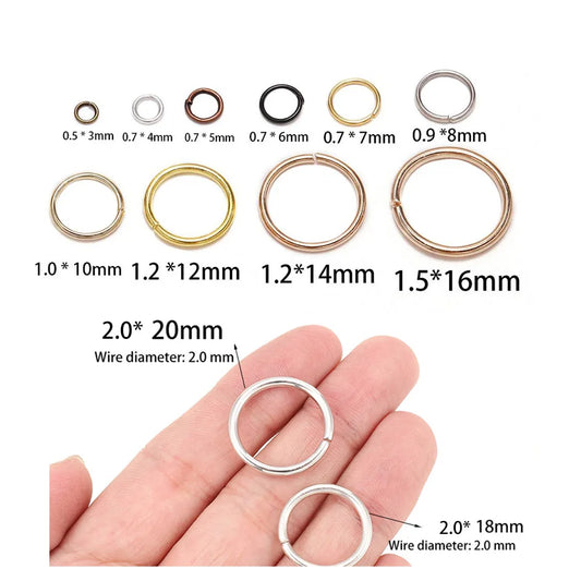 50-200pcs/lot 3-20 mm Jump Rings Split Rings Connectors For Diy Jewelry Finding Making Accessories Supplies
