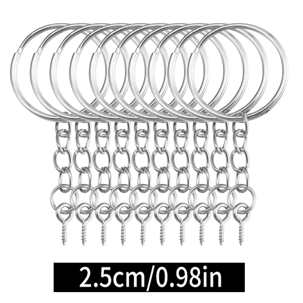Metal Keychains with Split Rings Link Chain Key Rings Keyfob Key Pendants Holder Rings DIY Key Chains Keyring Accessories Too