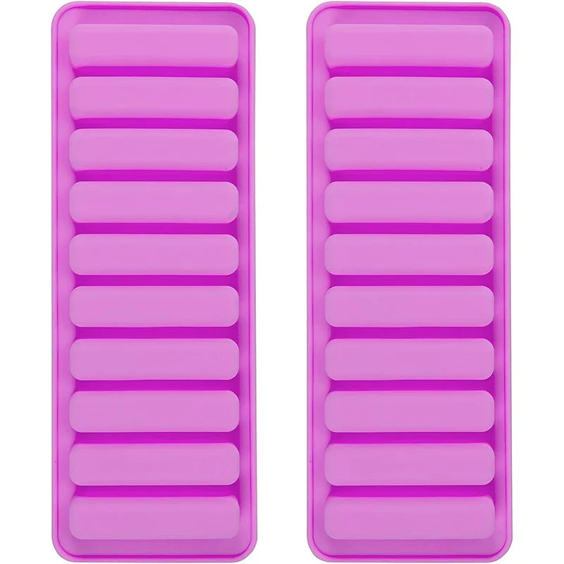 Long Strip Silicone Mold 10 Cavity Finger Shaped Chocolate Rectangular Cereal Chocolate Bar Cookie Ice Cube Trays Baking Tool