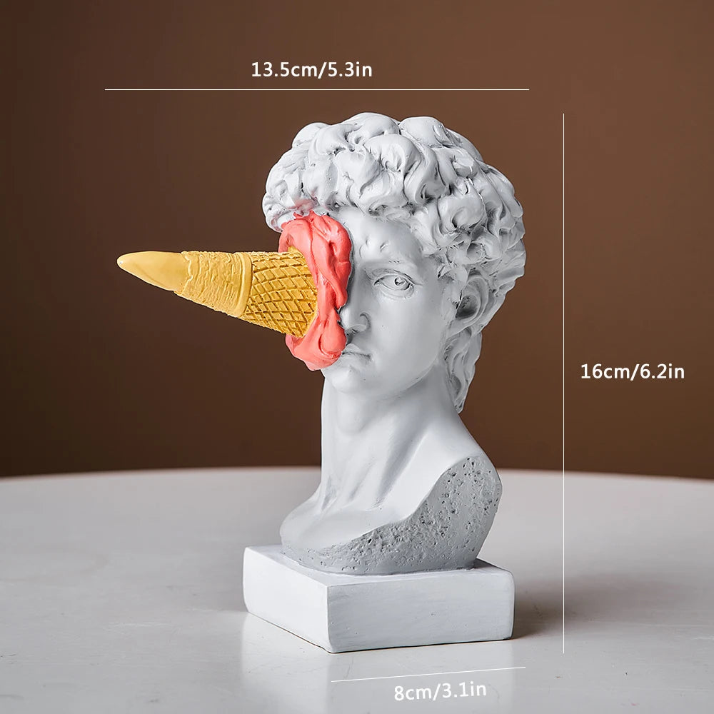 Modern Nordic Figure Ornament Ice Cream David Figurine Home Decor Sculpture Office Bookshelf Desktop Art Decoration David Sta