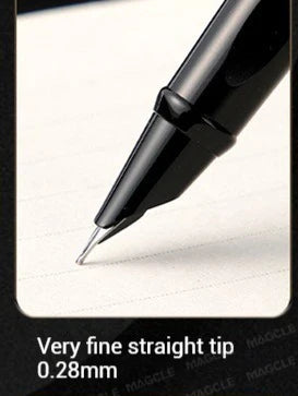 Luxury Metal Black Fountain Pen Nib 0.28/0.38/0.5/0.7/1mm Calligraphy Writing Pen Office Business School Stationery Supplies