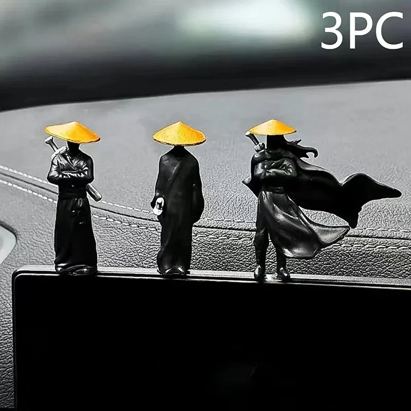 Resin Mini Figurines Decorative 50mm Ancient Sino-Japanese Samurai Warriors Office Cubicle Home Desktop Car Interior Model Gi