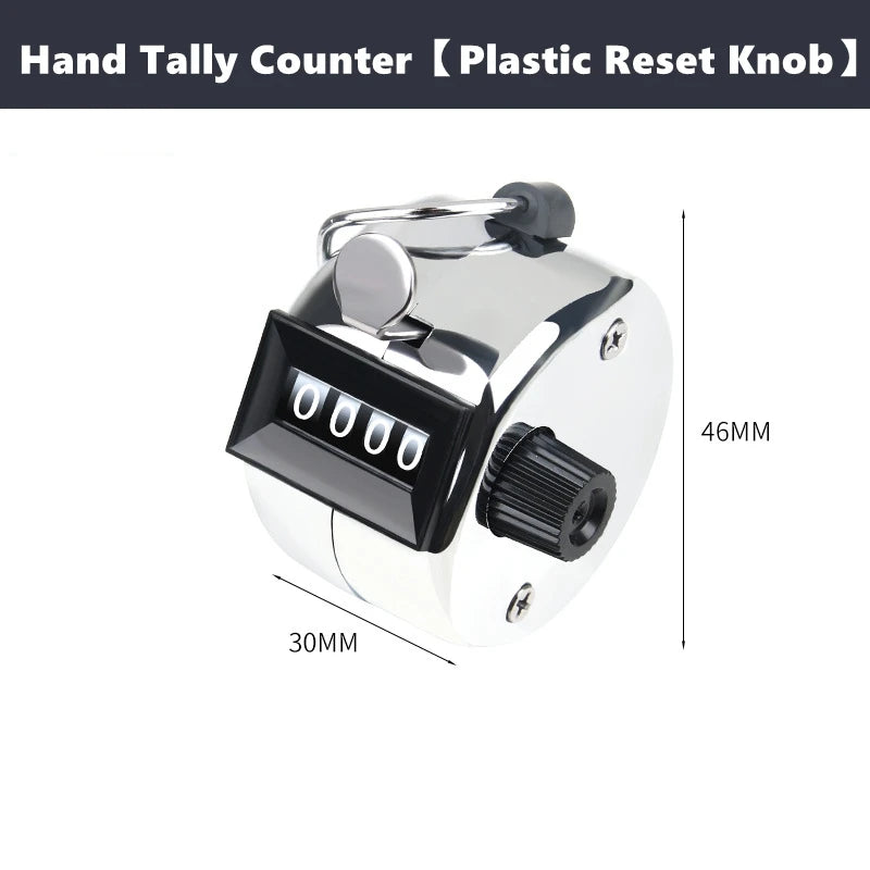 Handheld Tally Counter Tool 4 Digit Number Count Clicker Counter Hand Mechanical Pitch Counters for Coaching,Knitting,Fishing