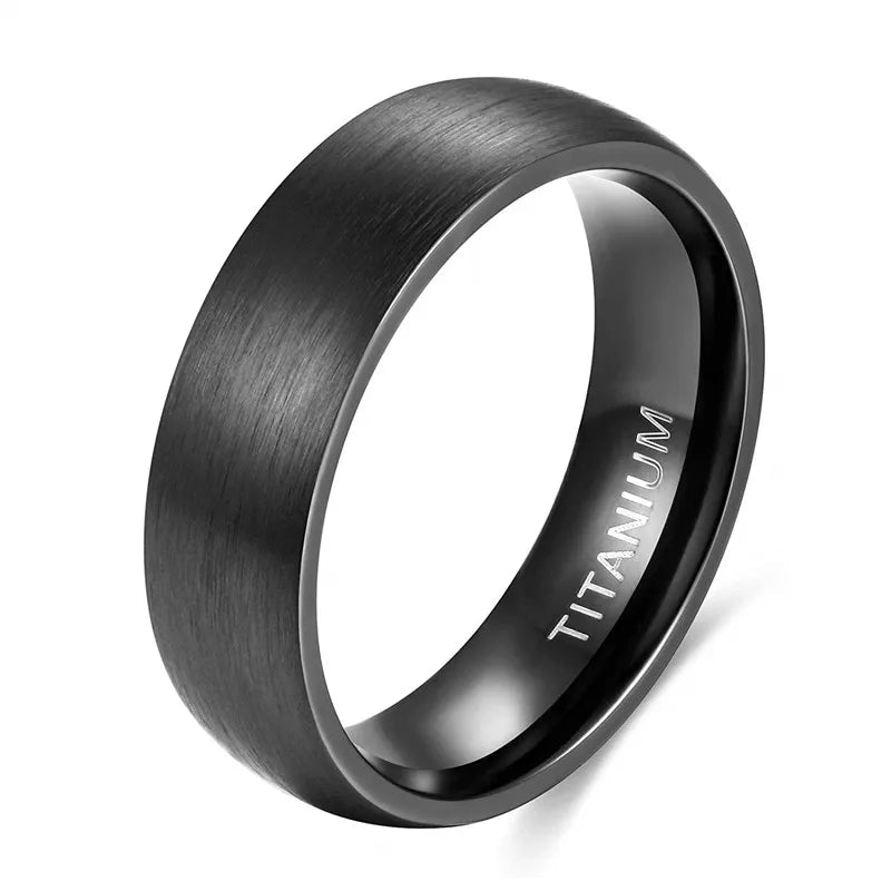 Tigrade 4/6/8mm Brushed Simple Silver/Black Color Titanium Ring Men Minimalist Wedding Band Engagement Rings Women Male Jewel