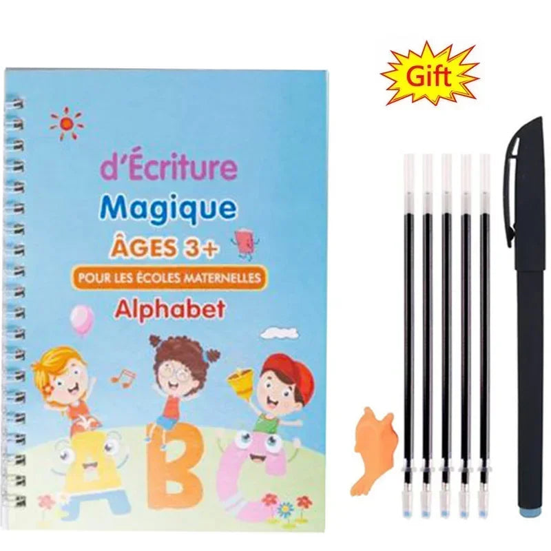 French Magic Copybook Magic Book That Can Be Reused Learn Alphanumeric Drawing Math Writing Children Calligraphy Paperback -
