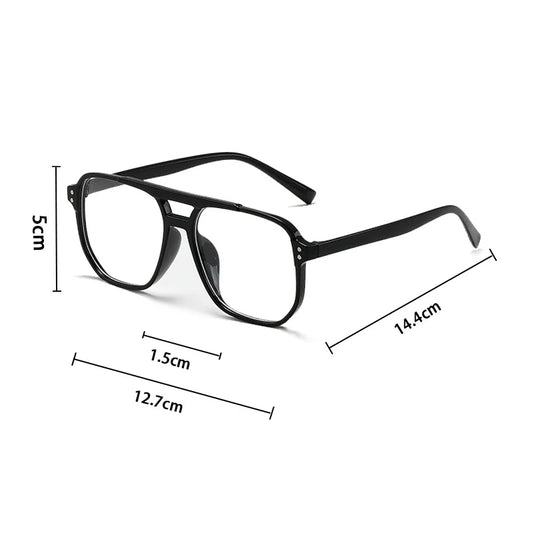 Women Men Square Sun Glasses Retro Polygon Sunglasses Female Black Vintage Fashion Ladies Sunglasses Double Beam Eyeglasses