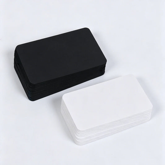 100Pcs Blank Cards 9x5.5cm Thick Cardstock Business Gift Cards Message Note Cards School Supplies White Black