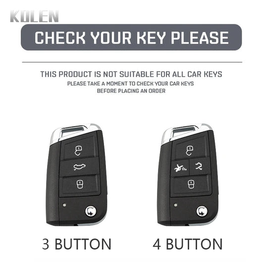 3 4 Buttons Carbon Fiber Car Key Case Cover For VW Volkswagen Golf 7 Tiguan MK2 For SEAT Ateca Leon FR 2 Ibiza For Skoda Octa
