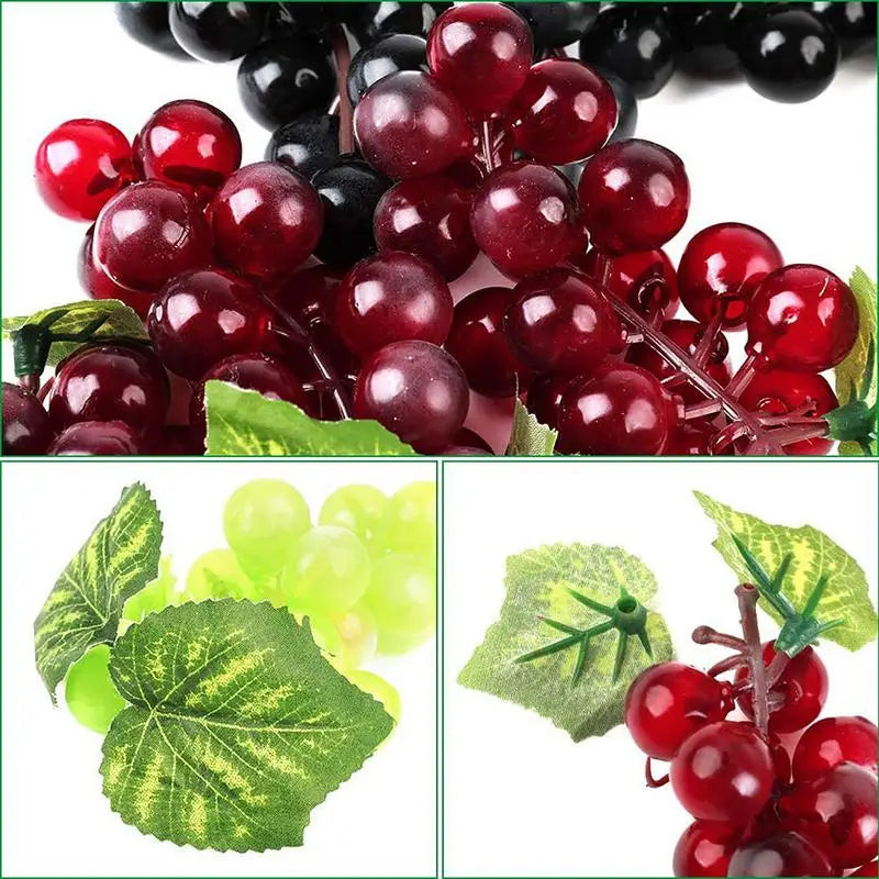 18pcs Realistic Artificial Grapes Table Decoration of Realistic Fake Grape Natural Fake Grape Bundles Party Home Wedding Deco